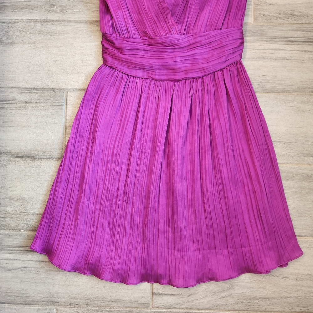 Steve Madden mini dress XS magenta pink Camilea pleated A-line party new $90 - Picture 7 of 15